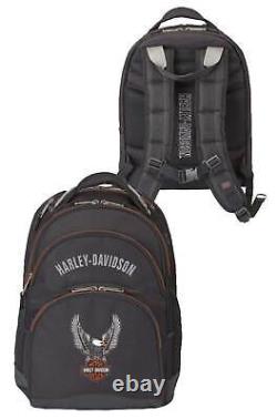 Harley-Davidson Eagle Bar & Shield Large Backpack, Black 99220 BLK