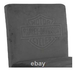 Harley-Davidson Embossed Bar & Shield Contemporary Faux Suede Bar Stool Gray