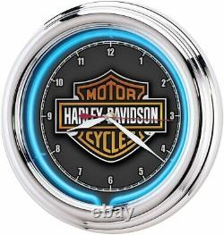 Harley-Davidson Essential Bar & Shield Neon Clock