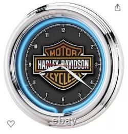 Harley Davidson Essential Bar & Shield Neon Clock New In Box