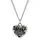 Harley-davidson Flames Bar & Shield Heart Pendant Necklace Sterling 925 Hdn0355