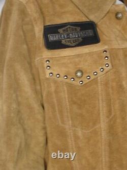 Harley Davidson Gauges Suede Leather Jacket Bar and Shield Tan XL 98040-19VW