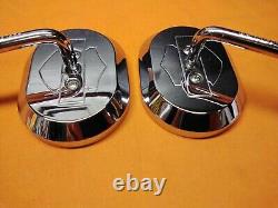 Harley Davidson Genuine Bar And Shield Oval Billet Style Side Mirrors 91523-99