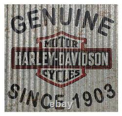 Harley-Davidson Genuine Since 1903 Bar & Shield Corrugated Metal Sign Silver