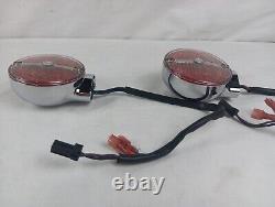 Harley Davidson Genuinechrome Bar & Shield Rear Led Red Turn Signals 68128-10