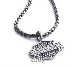 Harley-Davidson Give One, Keep One Bar & Shield Silver Necklace Set 34S00003