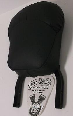 Harley Davidson Gloss Black Bar & Shield Sissy Bar, Pillow Top Backrest Pad Logo