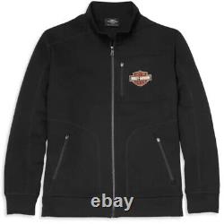 Harley Davidson HD Bar and Shield Graphic Full Zip Mockneck Sweatshirt Black 5XL