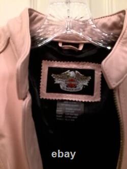 Harley Davidson Jacket Charisma Tribal Corset Pink Leather Bar, Shield Tall-SMALL