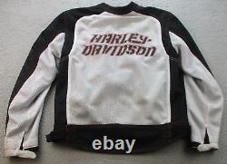 Harley-Davidson Jacket Men's Medium Mesh Riding Hydration White Black Bar Shield