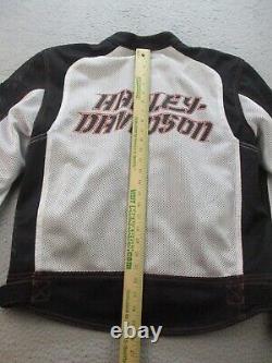 Harley-Davidson Jacket Men's Medium Mesh Riding Hydration White Black Bar Shield