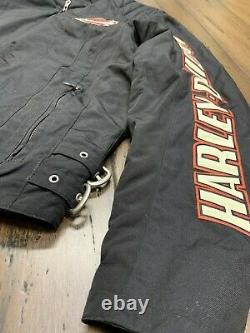 Harley Davidson Jacket Mens LARGE Nylon Bar & Shield Belted
