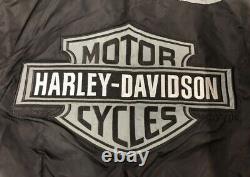 Harley Davidson LARGE Bar & Shield Gray & Black Nylon Bomber Jacket 98417-08VM
