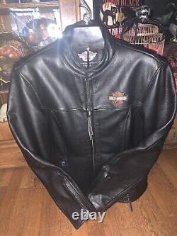 Harley Davidson LARGE Heavy Leather STOCK Jacket Bar & Shield 98112-06VW NWOT