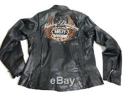 Harley-Davidson LG Black Leather Moxie Motorcycle Bar & Shield Jacket 98003-11VW