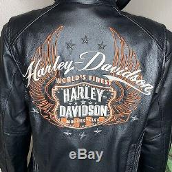 Harley-Davidson LG Black Leather Moxie Motorcycle Bar & Shield Jacket 98003-11VW