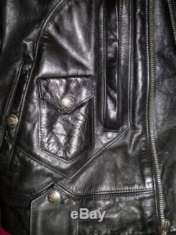 Harley Davidson LG VTG BOISE Leather Jacket Embossed Bar & Shield 98125-96VM USA
