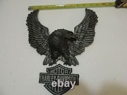 Harley Davidson Large Cast Metal Eagle Bar & Shield 13x11 Emblem Set As Shown