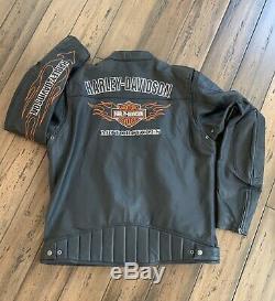 Harley Davidson Leather Bar & Shield Flames Racing Jacket 98000-10VT XL