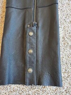 Harley-Davidson Leather Chaps Large Mens Bar & Shield Stock Zip Snap 98090-06VM