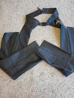 Harley-Davidson Leather Chaps Large Mens Bar & Shield Stock Zip Snap 98090-06VM