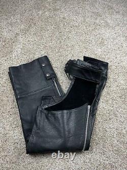 Harley-Davidson Leather Chaps Large Women's Bar & Shield Stock Zip Snap