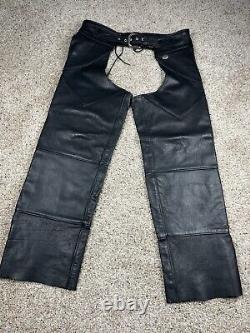 Harley-Davidson Leather Chaps Large Women's Bar & Shield Stock Zip Snap