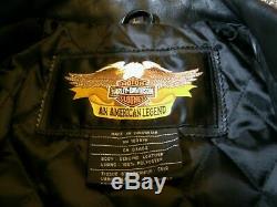 Harley Davidson Leather Jacket Heavy Weight Lined Embossed Bar & Shield LARGE