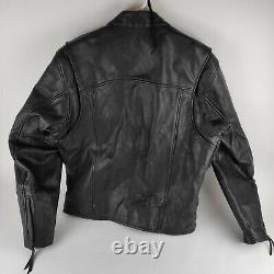 Harley Davidson Leather Jacket Mens Sz M Stock Black Bar Shield Patch Zip
