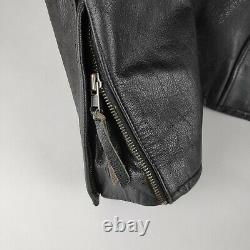 Harley Davidson Leather Jacket Mens Sz M Stock Black Bar Shield Patch Zip