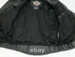 Harley Davidson Leather Jacket SHIFTER Black Embossed Bar Shield Vents Size L