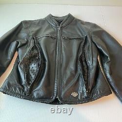 Harley Davidson Leather Jacket SHIFTER XS Black Embossed Bar Shield 98136-03VW