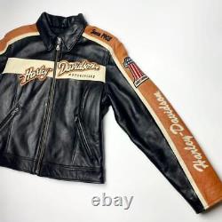 Harley Davidson Leather Men's Black HD Bar Shield Riders Jacket Size L