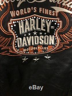 Harley Davidson Leather Riding Jacket 3 in 1 MOXIE Bar & Shield Vented Womens M