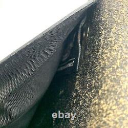 Harley Davidson Leather Wallet Chain Bar Shield Flaming Large Tri-fold Black