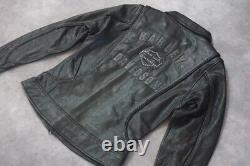 Harley Davidson M HERITAGE Leather Jacket 98064-13VW Braided Bling Bar & Shield