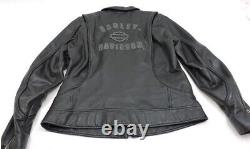 Harley Davidson M HERITAGE Leather Jacket 98064-13VW Braided Bling Bar & Shield