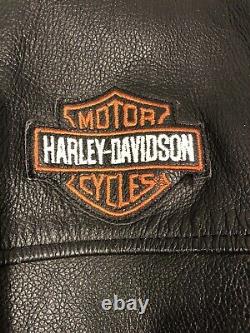 Harley Davidson MENS LARGE Leather Jacket STOCK Bar & Shield 98112-06VM EUC