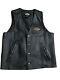 Harley Davidson Mens Large Stock Leather Vest 98150-06vm W Bar Shield Embroidery