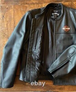 Harley Davidson MENS X-LARGE Leather Jacket STOCK Bar & Shield 98112-06VM EUC