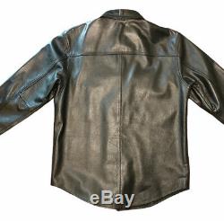 Harley Davidson Medium shirt jacket black leather bar shield snap 98111-98VM