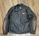 Harley Davidson Men Leather Bar & Shield Racing Flames Jacket Size 2xlarge