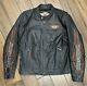 Harley Davidson Men Leather Bar & Shield Racing Flames Jacket Size Medium