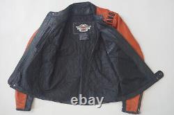 Harley Davidson Men Perforated Bar&Shield Black Leather RaceJacket M 98123-08VM