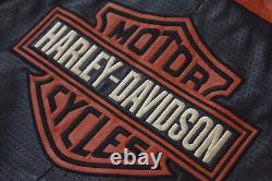 Harley Davidson Men Perforated Bar&Shield Black Leather RaceJacket M 98123-08VM