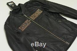 Harley Davidson Men ROADWAY Black Leather Jacket Bar&Shield L XL 2XL 98015-10VM