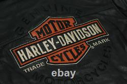 Harley Davidson Men ROADWAY Black Leather Riding Jacket Bar&Shield XL 98015-10VM