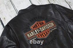 Harley Davidson Men Roadway Bar&Shield Black Leather Riding Jacket XL 98015-10VM