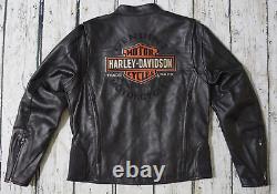 Harley Davidson Men Roadway Bar&Shield Black Leather Riding Jacket XL 98015-10VM