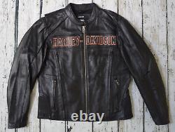 Harley Davidson Men Roadway Bar&Shield Black Leather Riding Jacket XL 98015-10VM